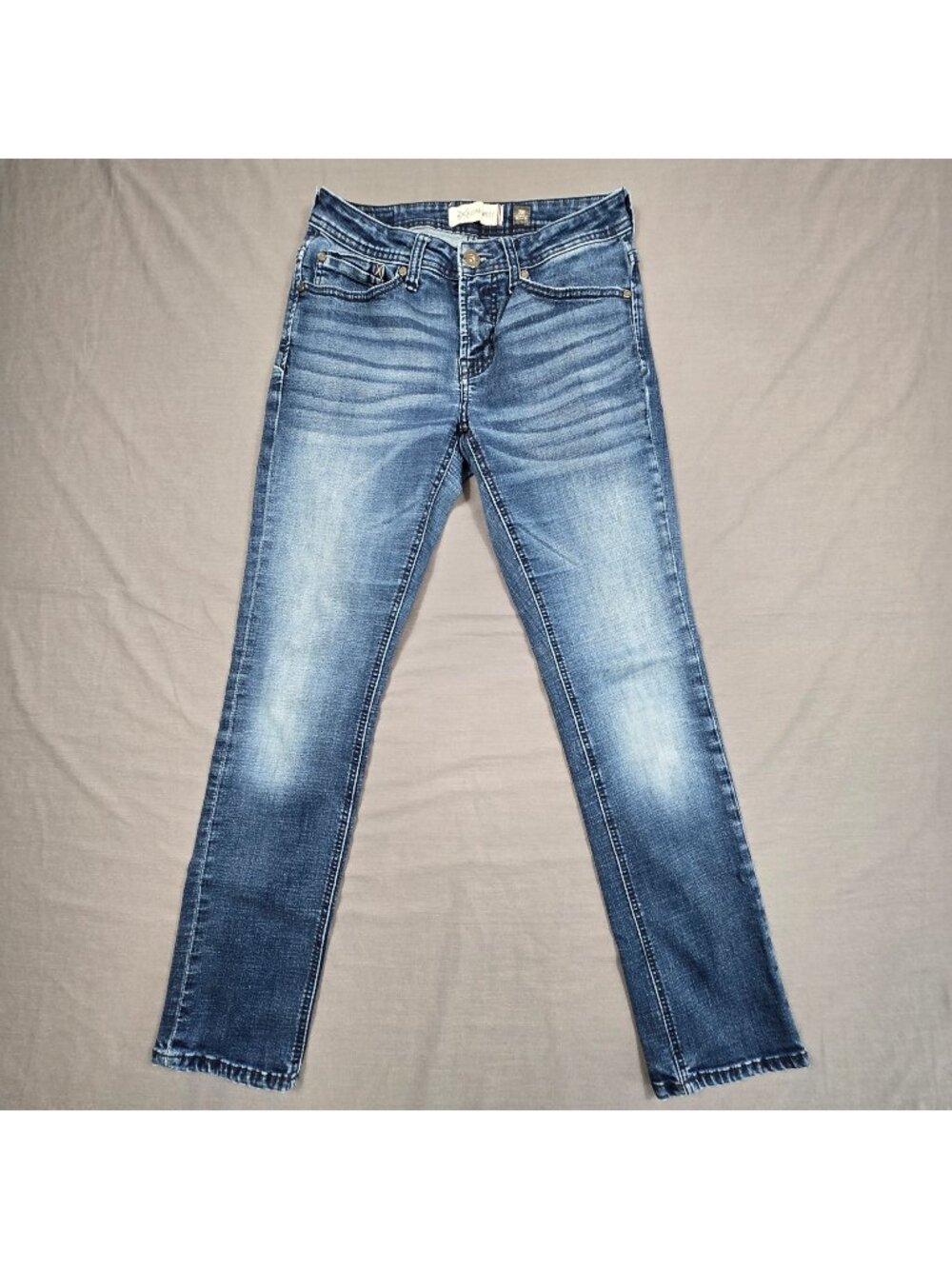 Departwest Mens 29S Trouper Slim Fit Straight-Leg Jeans Blue Cotton Blend Denim